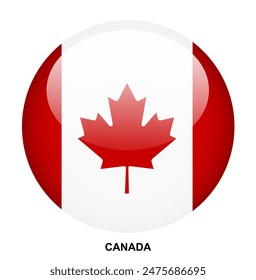 CANADA flag button on white background