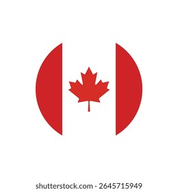 Botón de la bandera de Canadá, Vector de la bandera de Canadá.