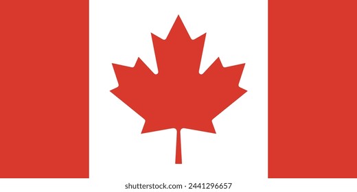 Bandera de Canadá. Bandera canadiense. Día de Canadá. Ilustración de vector