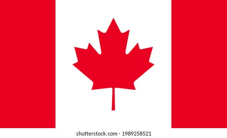 Canada flag - Canadian national symbol. Isolated vector in official colors.