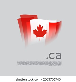 Bandera de Canadá. Bandera canadiense pintada con pinceladas abstractas sobre un fondo blanco. Afiche nacional de diseño estilizado vectorial con dominio ca, lugar para texto. Bandera patriótica del estado canadá, cubierta