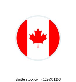 Canada flag. Canada circle flag.