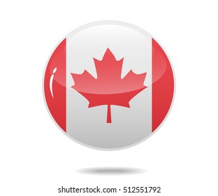 Canada flag circle bubbles of Canadian vector illustration