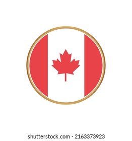 Canada Flag with Circle Frame. National Flag