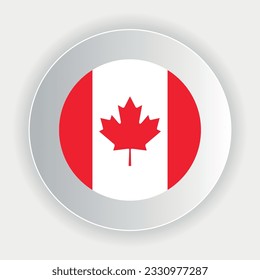 Bandera de Canadá en forma de círculo. colores y proporciones oficiales correctamente. Ilustración vectorial. 10.