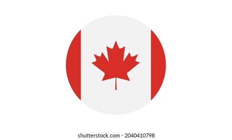 Canada Flag Circle, Vector Image And Icon