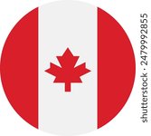 Canada flag circle vector stock illustration