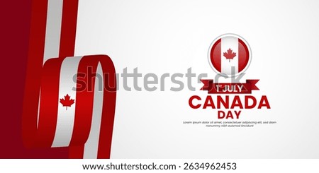 Canada flag for canada day banner background with blank space area