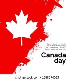 Canada flag day, maple leaf day design background. Happy Canadian national day banner