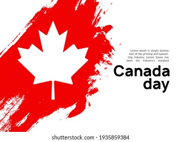 Canada flag day, maple leaf day design background. Happy Canadian national day banner