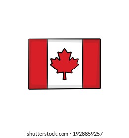 Canada flag in drawing style isolated vector  Hand drawn object illustration for your presentation  teaching materials others 