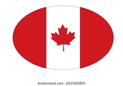 Canada flag ellipse shaped. vector	
