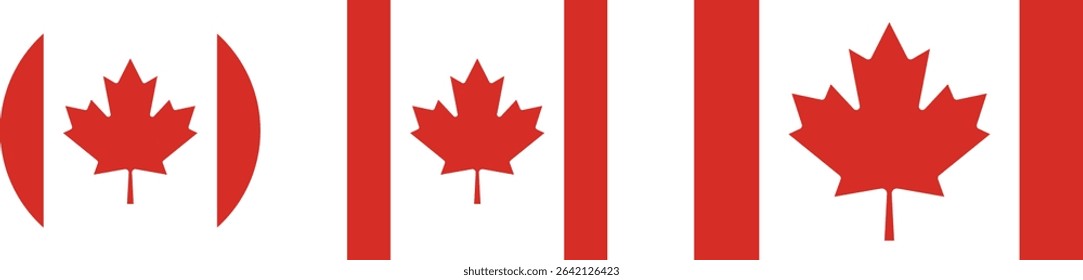 
Canada flag EPS vector. Canada square and round icon isolated on transparent background. Canada flag symbol.