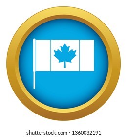 Canada flag with flagpole icon blue vector isolated on white background for any design