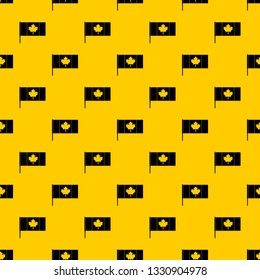 Canada flag with flagpole pattern seamless vector repeat geometric yellow for any design
