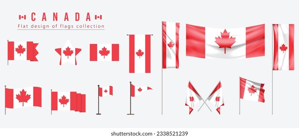 Canada flag, flat design of flags collection