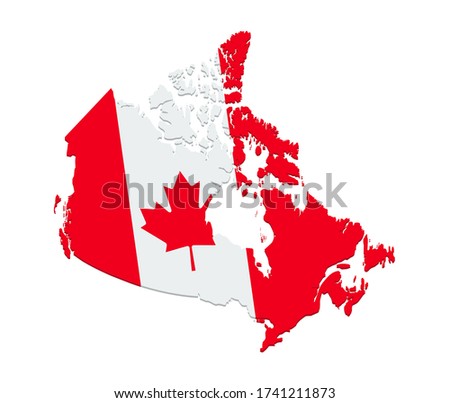 Canada Flag Flat Vector Map