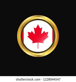 Canada flag Golden button