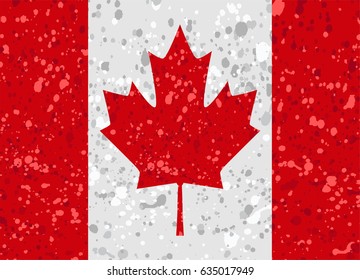 canada flag grunge illustration