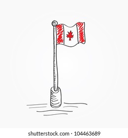 Canada Flag Hand Drawing Cartoon Doodle - Vector