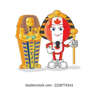 the canada flag head ancient egypt cartoon. cartoon mascot vector