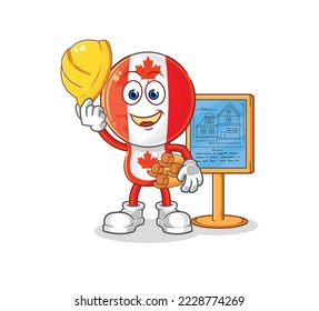 the canada flag head Architect illustration. character vector