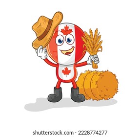 die Canada-Fahne Kopf Bauer Maskottchen. Cartoon-Vektorgrafik