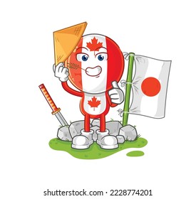 the canada flag head japanese vector. cartoon character