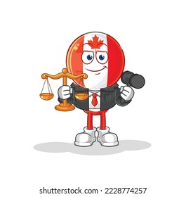 the canada flag head lawyer cartoon. cartoon mascot vector