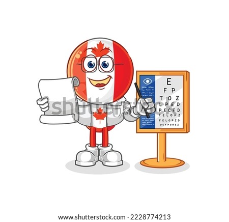 the canada flag head oculist cartoon. cartoon mascot vector