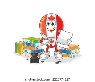 the canada flag head writer vector. cartoon character