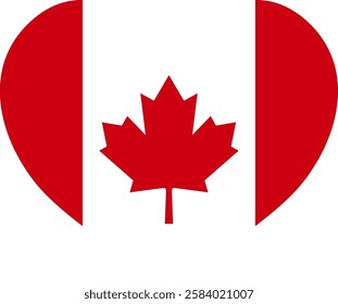 Canada flag heart shaped icon illustrator country flags  symbol nation UK