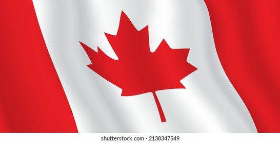 Canada flag horizontal background. Canada flag vector banner with copy space.