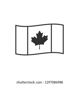 Canada flag icon in black outline flat design. Independence day or National day holiday concept.