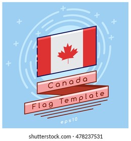 Canada Flag  : Flag Icon With Festive Background : Vector Illustration