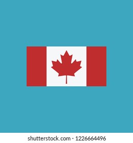 Canada flag icon in flat design. Independence day or National day holiday concept.
