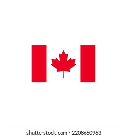Canada flag icon flat style design. Canada flag vector illustration. isolated on white background.