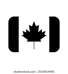 Icono de la bandera de Canadá ilustrado en el fondo