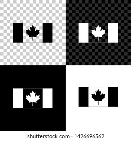 Canada flag icon isolated on black, white and transparent background. Vector Illustration