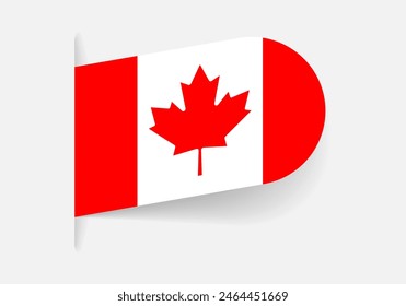 Canada flag icon, logo or tag. Canadian national symbol banner. Vector illustration.