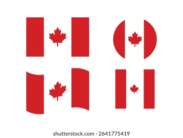 Canada Flag Icon – Official National Flag of Canada in Flat Vector Style with Standard Colors and Proportions.

