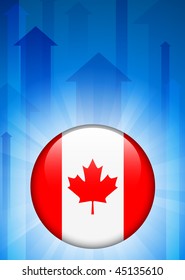 Icono de bandera de Canadá en botón de Internet Ilustración vectorial original