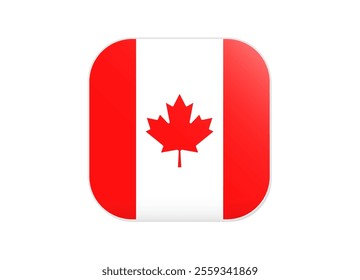 Canada Flag icon. Rounded square flag of canada icon design, vector illustration