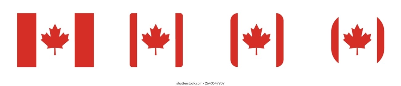 Canada flag icon set. circle Canada flag icon set.   