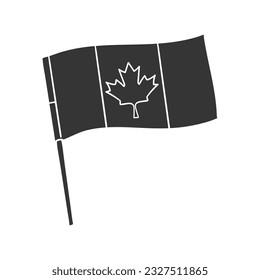 Canada Flag Icon Silhouette Illustration. Canadian Vector Graphic Pictogram Symbol Clip Art. Doodle Sketch Black Sign.