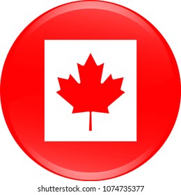 Canada flag icon vector outline illustration in 3D background. Three dimensional graphic design of Canadian flag