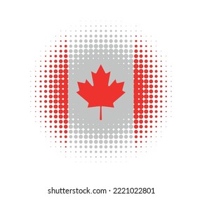 Icono de la bandera de Canadá.Bandera con puntos redondos de Canadá.Vector.