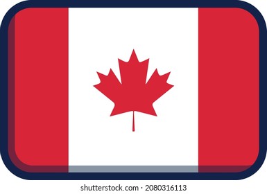 Canada flag illustration icon design flat