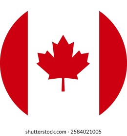 Canada flag illustrator country flags round symbol nation  