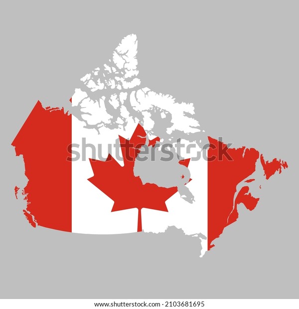 Canada Flag Inside Canadian Map Borders Stock Vector (Royalty Free